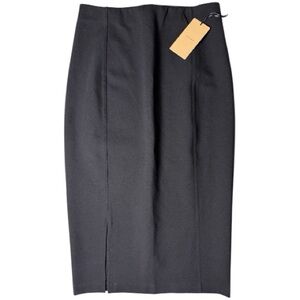 Halogen Right Slit Seamed Pencil Skirt Rich Black Size Small - NWT